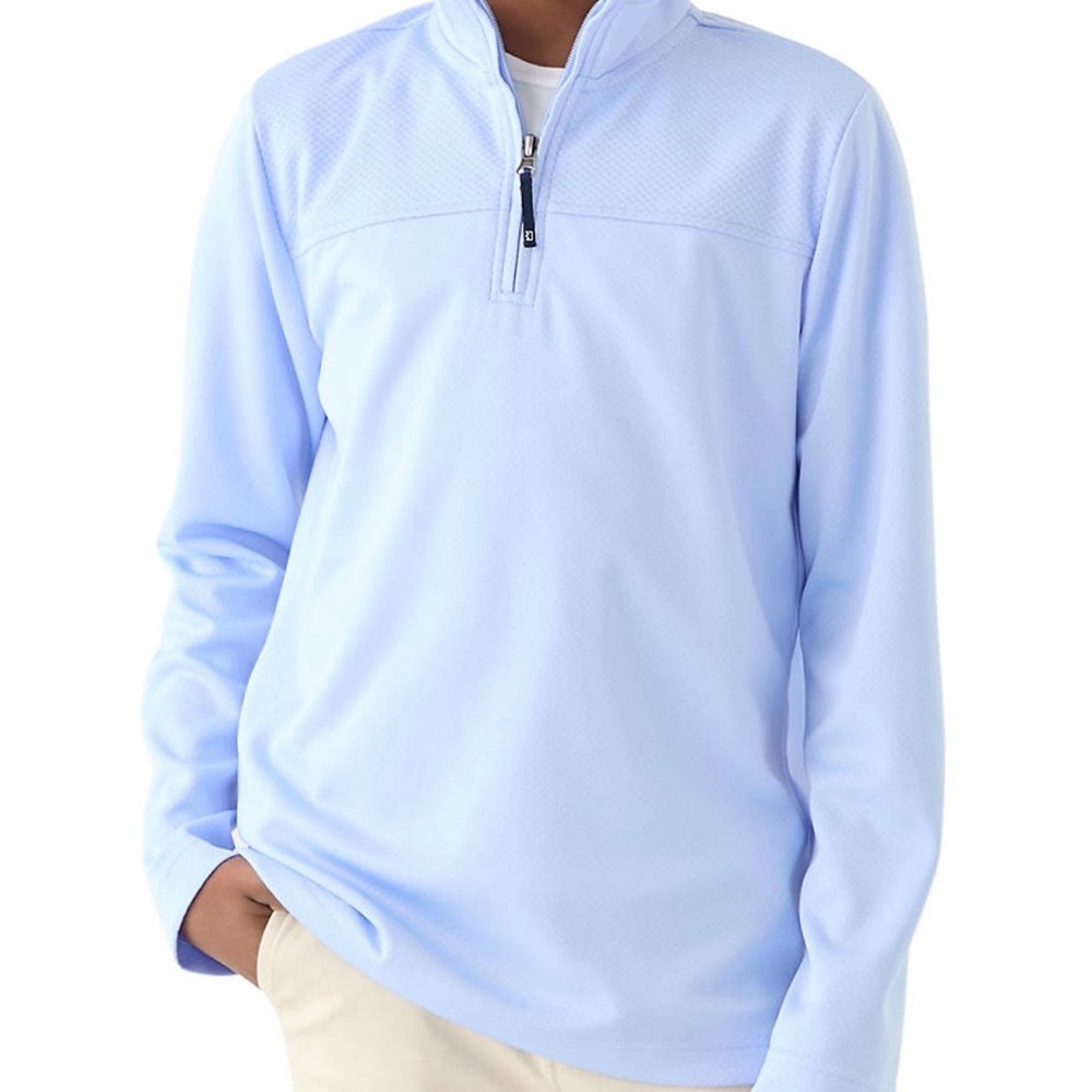 Crown & Ivy Kids Light Blue Quarter-Zip Polo